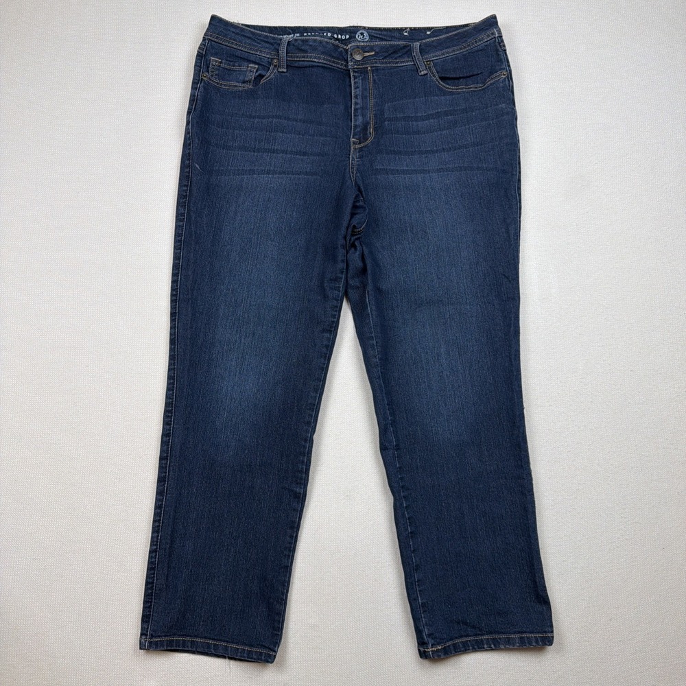 Westport W62 Signature Fit Relaxed Crop Jeans Pants Size 16 Blue 38X27 Flaw*